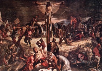 Christianisme et Jésus œuvres - Crucifixion detail1 italien Tintoretto religieux chrétien